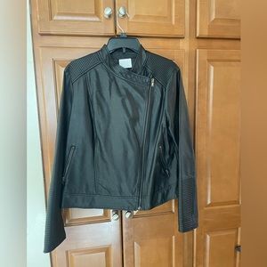 Aglow Maternity Faux Leather Jacket Size Large